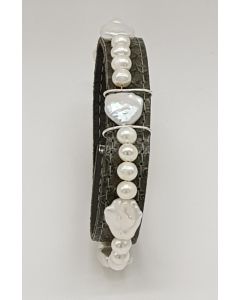 Armband Perlax grau mit Barockperlen
