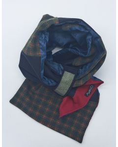 Patchworkschal Grünkariert-Blau