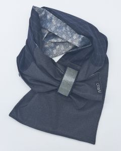 Patchworkschal Grau-Blaukariert