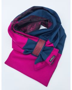 Patchworkschal Magenta-Petrol