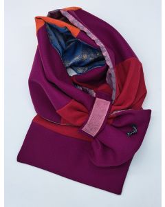 Patchworkschal Magenta-Rot-Orange