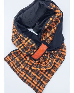 Patchworkschal Orange-Schwarz