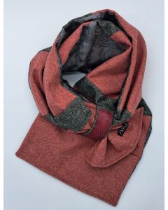 Patchworkschal Rosé-Grün
