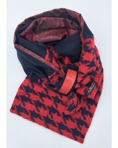 Patchworkschal Rot-Blau-Pepita