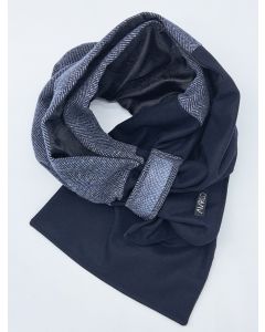 Patchworkschal Schwarz-Fischgrat