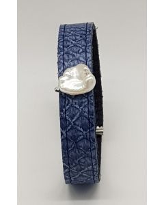 Armband Perlax blau mit Barockperle