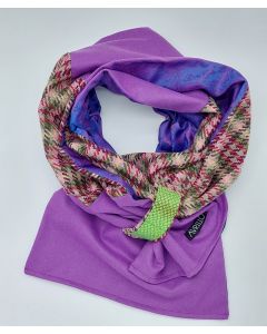 Patchworkschal Lila-Limette
