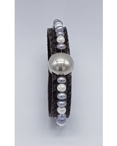 Armband Perlax chocolate Halbkugel